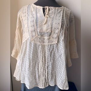 Anthropologie Meadow Rue Sheer Silk Blouse Size M